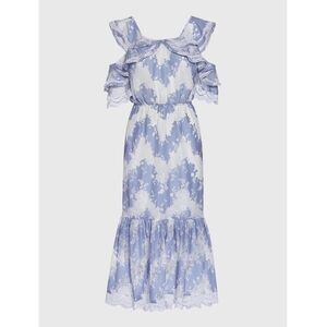 Marissa Webb Kendra Floral Eyelet Lace Trim Ruffled Midi Dress S